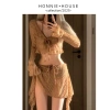 Bikini 3 mảnh ren hoa nâu đan dây tua rua - Set, giao hỏa tốc, giá 289.000đ
