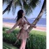 Bikini 3 mảnh ren hoa nâu đan dây tua rua - Set, giao hỏa tốc, giá 289.000đ 6
