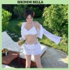 Bikini 4 món lưới cột nơ tôn BELLA - Set đi biển du lịch quyến rũ, giảm giá 179k