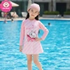 Bikini bé gái 10‑40kg dưới 1m45, tay dài + váy rời họa tiết dễ thương, đồ bơi biển, giảm giá 199k 2