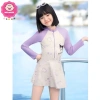 Bikini bé gái 10‑40kg dưới 1m45, tay dài + váy rời họa tiết dễ thương, đồ bơi biển, giảm giá 199k 4