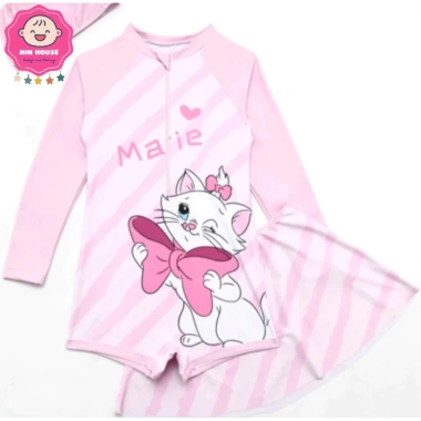 Bikini bé gái 10‑40kg dưới 1m45, tay dài + váy rời họa tiết dễ thương, đồ bơi biển, giảm giá 199k 6