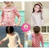Bikini bé gái 8-35kg dưới 1m35 tay dài bèo tim xinh, đồ bơi biển, giảm giá 149k