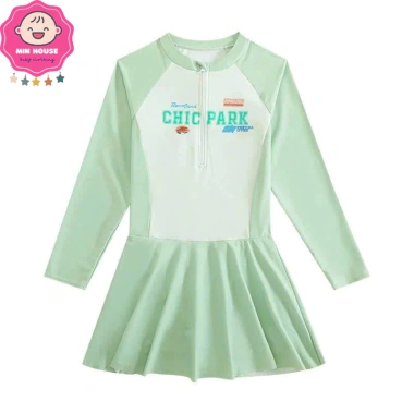 Bikini bé gái KM41 váy tay dài nhẹ nhàng, đồ bơi 10-40kg dưới 1m45, chỉ 199.000đ