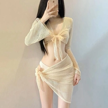 Bikini biển D5: áo bra 2 dây, quần tam giác, áo lưới dài tay + khăn quấn 143.900₫ 9 Bikini biển D5: áo bra 2 dây, quần tam giác, áo lưới dài tay + khăn quấn 143.900₫ 9