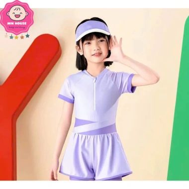 Bikini Đồ Bơi Bé Gái 10-42kg Dưới 1m55 KM48 Tay Ngắn Liền Quần - Giá Ưu Đãi 189k 3