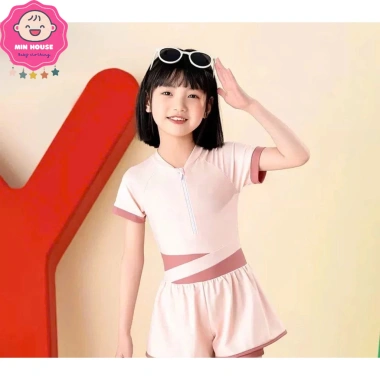 Bikini Đồ Bơi Bé Gái 10-42kg Dưới 1m55 KM48 Tay Ngắn Liền Quần - Giá Ưu Đãi 189k 8