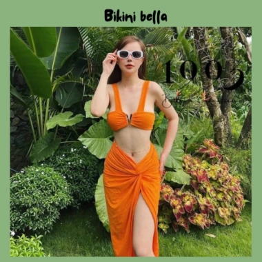 Bikini Đồ Bơi Set 3 Chi Tiết Quây Váy và Quần Chíp Bella Giá chỉ 179.000đ