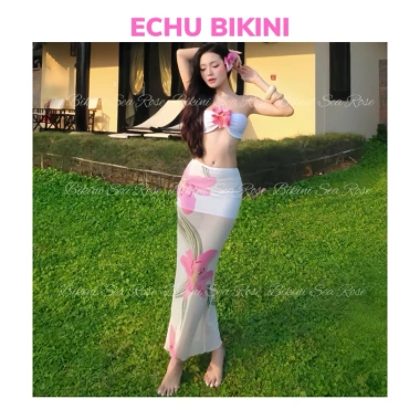 Bikini ECHU Set Hoa Ly Lưới Mềm Mịn In Hoa Chuẩn Hình - Mút Đệm - Giá 49k