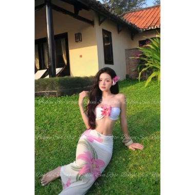 Bikini EMMA Đính Hoa Ly Lưới Mềm Mịn In Hoa Chuẩn Hình - Mút Đệm, Giá 198.000₫ 4