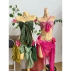 Bikini khăn quấn đi biển, 2 kẹp hoa, dây chuyền vỏ sò, chip - Giá 550.000₫ 5