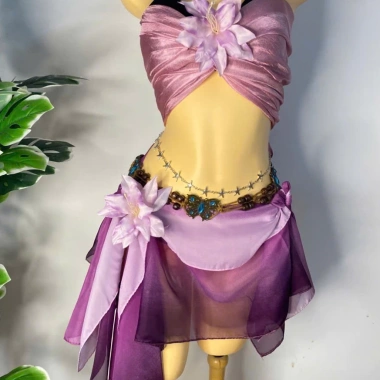 Bikini Khăn Quấn Mộng Tím Huyền Ảo - Tặng Dây Chuyền Vỏ Sò, Chip, Kẹp Hoa - Giá 450.000