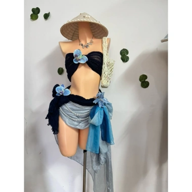 Bikini khăn quấn Ocean - bikini 565k, tặng dây chuyền vỏ sò, chip và 2 kẹp hoa