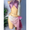 Bikini khăn quấn Tím Hoàng Hôn tặng dây chuyền vỏ sò chip và 2 kẹp hoa 3