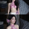 Bikini khăn quấn Tím Hoàng Hôn tặng dây chuyền vỏ sò chip và 2 kẹp hoa 7