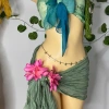 Bikini Khăn Quấn Xanh Ngọc Biển Cả - Tặng Dây Chuyền Vỏ Sò, Chip, 2 Kẹp Hoa 3