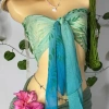 Bikini Khăn Quấn Xanh Ngọc Biển Cả - Tặng Dây Chuyền Vỏ Sò, Chip, 2 Kẹp Hoa 4