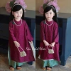 Bikini Kids 10-40kg - Áo Dài Gấm 4 Tà Cao Cấp, Bộ Tết Quần Lụa cho bé gái 10