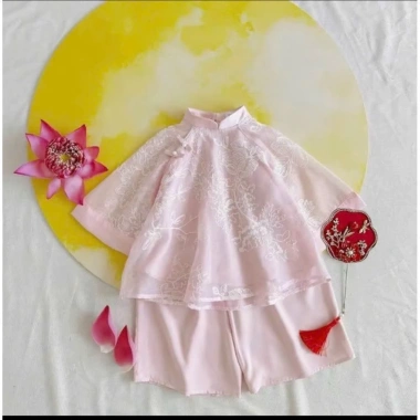 Bikini Kids A200 Set tơ lụa hoa xuân bé gái áo dài tết 2.026 hồng đỏ 149.000đ