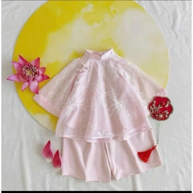 Bikini Kids A200 Set tơ lụa hoa xuân bé gái áo dài tết 2.026 hồng đỏ 149.000đ