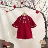 Bikini Kids A22 Set Áo Dài Bé Trai & Bé Gái Đỏ Lộc Tài - Áo Dài Tết chất đũi cao cấp, giá 167.500 VND 4