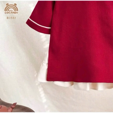 Bikini Kids A22 Set Áo Dài Bé Trai & Bé Gái Đỏ Lộc Tài - Áo Dài Tết chất đũi cao cấp, giá 167.500 VND 6