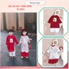 Bikini Kids Áo Dài Tết Bé Trai & Bé Gái – Thêu Hoa Đỏ Truyền Thống, Chất Mịn, 167.500₫