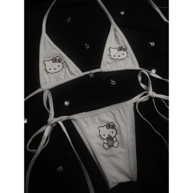 Bikini Kitty Dễ Thương Trắng Đen - Set Hai Màu Giá Chỉ 139.999đ