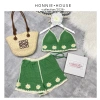 Bikini len sợi móc 2 món áo bra và quần sooc màu sắc dễ thương, phù hợp đi biển - Giá chỉ 45.000 VND