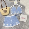Bikini len sợi móc 2 món áo bra và quần sooc màu sắc dễ thương, phù hợp đi biển - Giá chỉ 45.000 VND 4