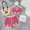 Bikini len sợi móc 2 món áo bra và quần sooc màu sắc dễ thương, phù hợp đi biển - Giá chỉ 45.000 VND 6