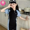 Bikini liền thân bé gái 15-38kg dưới 1m4, viền lam đẹp, đồ bơi biển giá 189k 3