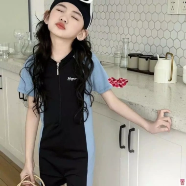 Bikini liền thân bé gái 15-38kg dưới 1m4, viền lam đẹp, đồ bơi biển giá 189k