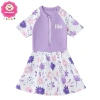 Bikini liền thân kiểu váy tay ngắn, khóa kéo trước cho bé gái - Đồ bơi giá 169.000đ 4
