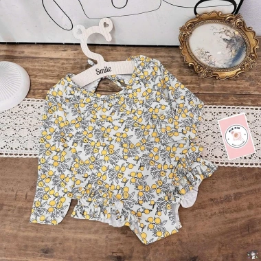 Bikini liền thân tay dài hoa xinh xắn cho bé gái - Đồ bơi 10-35kg, giá 162k-129k 10