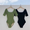 Bikini liền thân tay lỡ cổ vuông màu ôm che khuyết điểm Hàn Quốc QCCC BKN34 139k 7