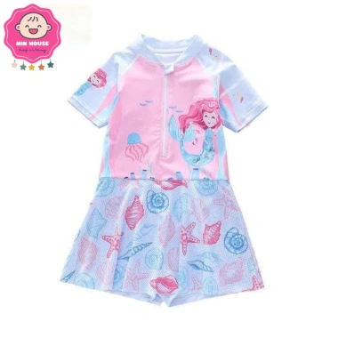 Bikini liền thân váy lưới thoáng khí cho bé gái 10-35kg dưới 1m4 - Đồ bơi 189k 5