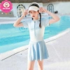 Bikini liền thân váy tay ngắn in chữ cho bé gái - Đồ bơi dưới 1m45, 189.000₫ 3