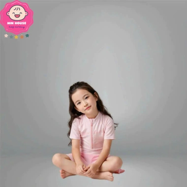 Bikini liền thân váy tay ngắn in chữ cho bé gái - Đồ bơi dưới 1m45, 189.000₫ 7