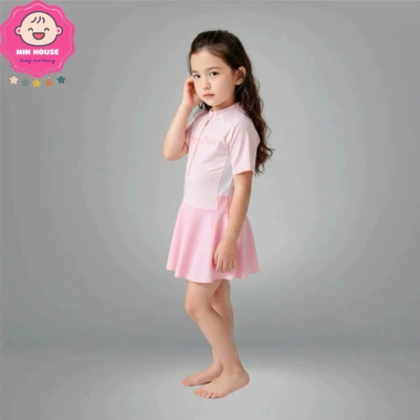 Bikini liền thân váy tay ngắn in chữ cho bé gái - Đồ bơi dưới 1m45, 189.000₫ 8