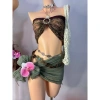 Bikini Nàng Rừng Xanh, khăn, tặng dây chuyền vỏ sò, 2 kẹp hoa – 329.000 VND 2