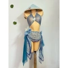 Bikini Nàng Thơ Biển - Khăn quấn, tặng dây chuyền vỏ sò, chip + 2 kẹp hoa, 490k