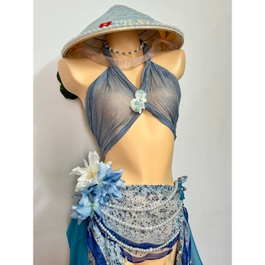 Bikini Nàng Thơ Biển - Khăn quấn, tặng dây chuyền vỏ sò, chip + 2 kẹp hoa, 490k 5