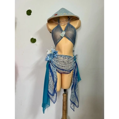 Bikini Nàng Thơ Biển - Khăn quấn, tặng dây chuyền vỏ sò, chip + 2 kẹp hoa, 490k 9