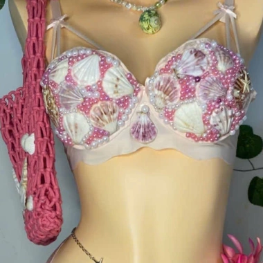 Bikini Nụ Hôn San Hô vỏ sò ngọc trai - tặng dây chuyền vỏ sò, chip & 2 kẹp hoa, giá ưu đãi 599.000₫ 5