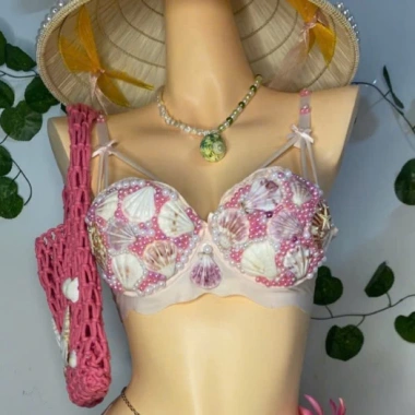 Bikini Nụ Hôn San Hô vỏ sò ngọc trai - tặng dây chuyền vỏ sò, chip & 2 kẹp hoa, giá ưu đãi 599.000₫ 7