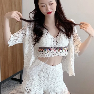 Bikini Ren Thổ Cẩm Đan Móc - Sét Đồ Đi Biển Bán Rời, Giá 99k Giảm Đặc Biệt 2