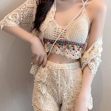 Bikini Ren Thổ Cẩm Đan Móc - Sét Đồ Đi Biển Bán Rời, Giá 99k Giảm Đặc Biệt 5
