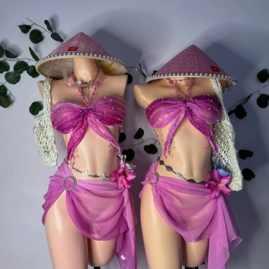 Bikini Resin Độc Đáo Thiết Kế Theo Yêu Cầu - Tặng Dây Chuyền Vỏ Sò và 2 Kẹp Hoa 8 Bikini Resin Độc Đáo Thiết Kế Theo Yêu Cầu - Tặng Dây Chuyền Vỏ Sò và 2 Kẹp Hoa 8