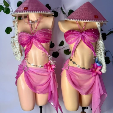 Bikini Resin Độc Đáo Thiết Kế Theo Yêu Cầu - Tặng Dây Chuyền Vỏ Sò và 2 Kẹp Hoa 9 Bikini Resin Độc Đáo Thiết Kế Theo Yêu Cầu - Tặng Dây Chuyền Vỏ Sò và 2 Kẹp Hoa 9